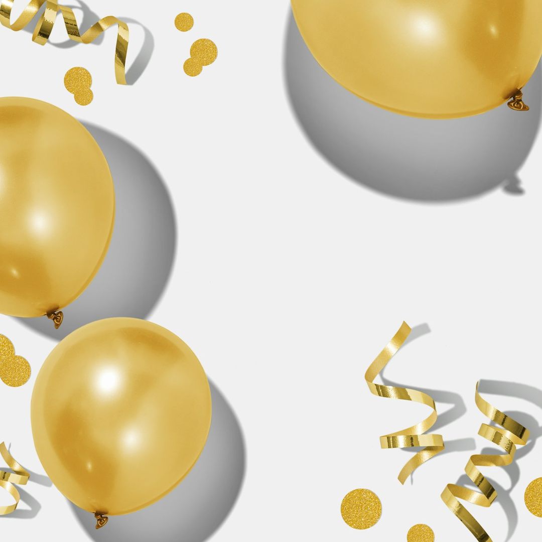 Balloons, streamers and confetti
